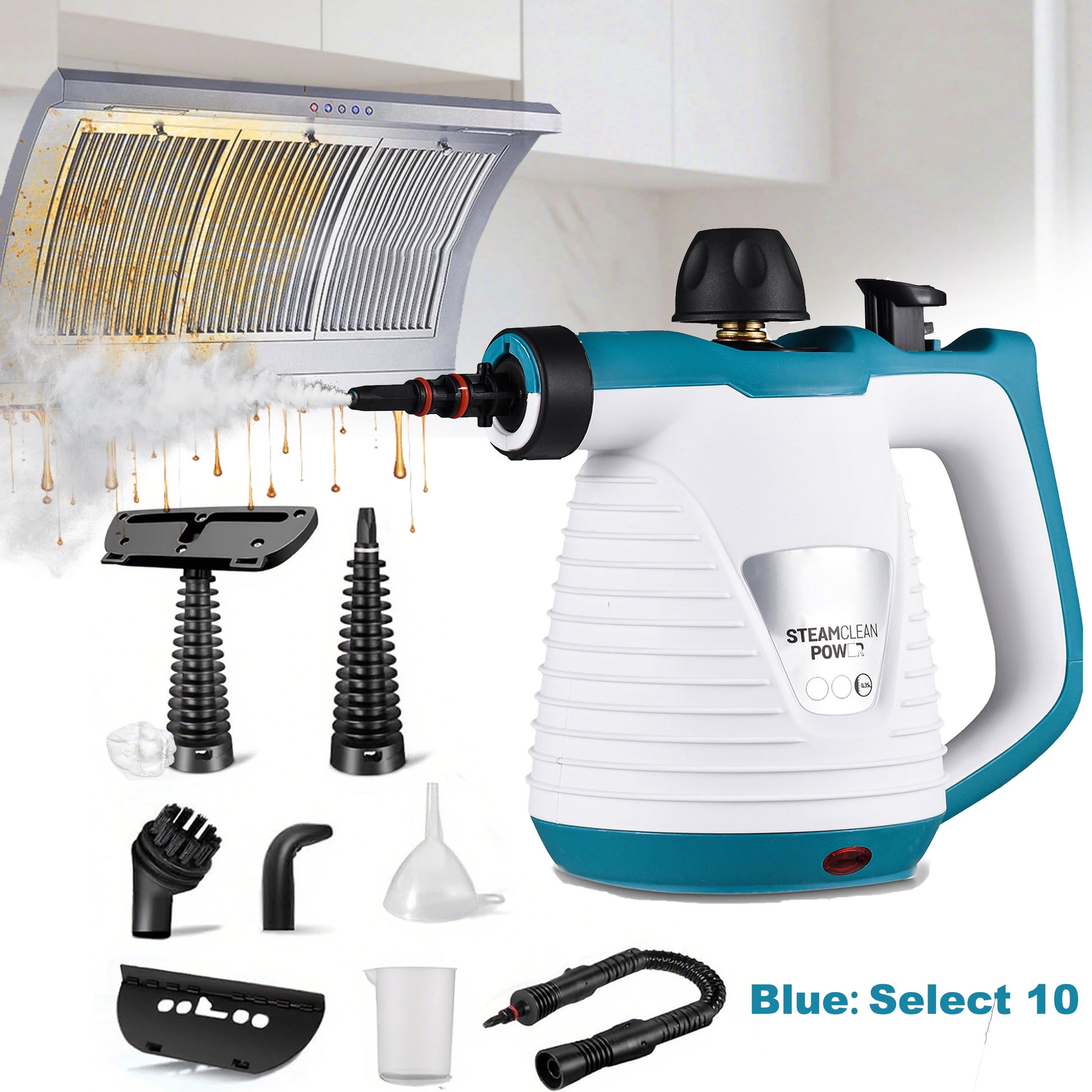 Handheld Steam Cleaner, 1050W Steamer for Cleaning with 9 Pcs Accessories, for Kitchen Sofa Bathroom Car Window