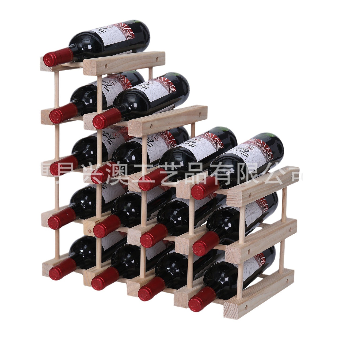 Simple Decorative Solid Wood Wine Rack DIY Wooden Wine Rack Assemblable Display Rack Multi-bottle Stacking Storage Rack