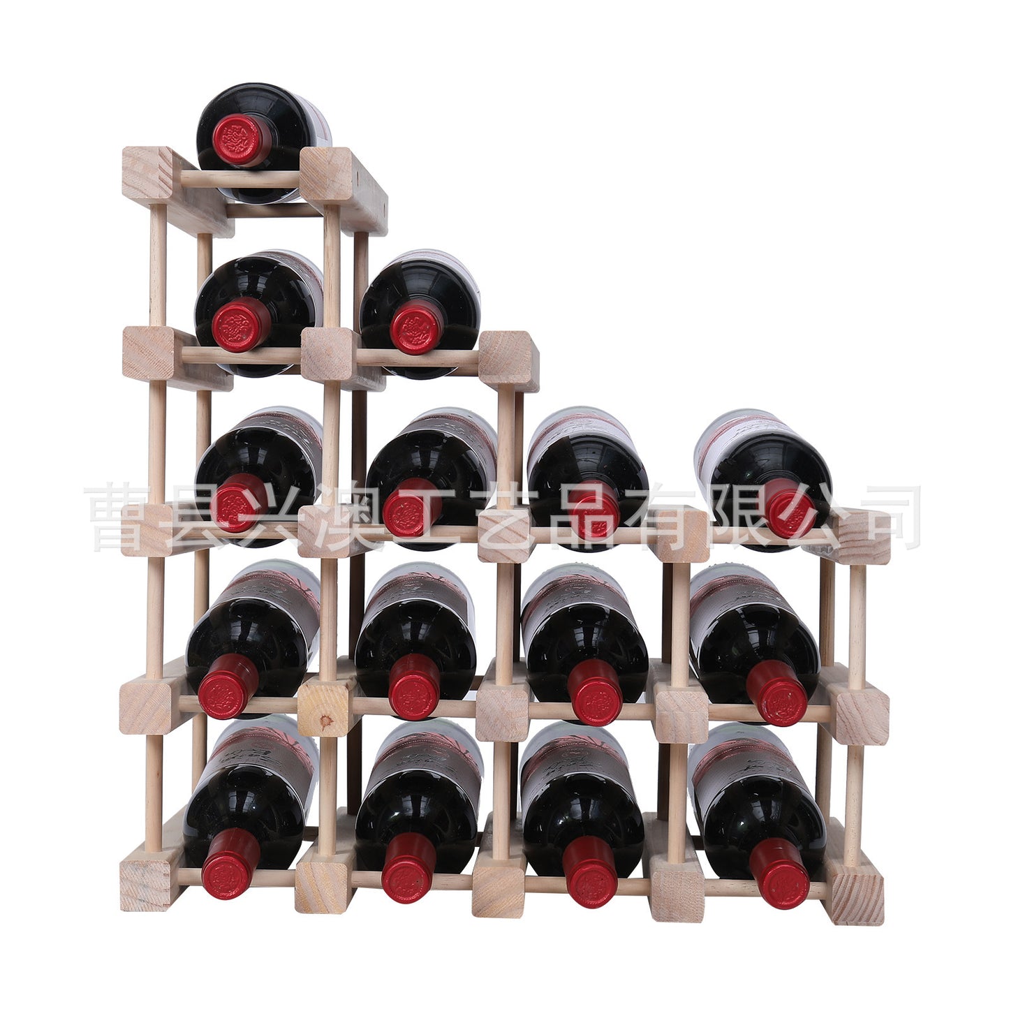 Simple Decorative Solid Wood Wine Rack DIY Wooden Wine Rack Assemblable Display Rack Multi-bottle Stacking Storage Rack