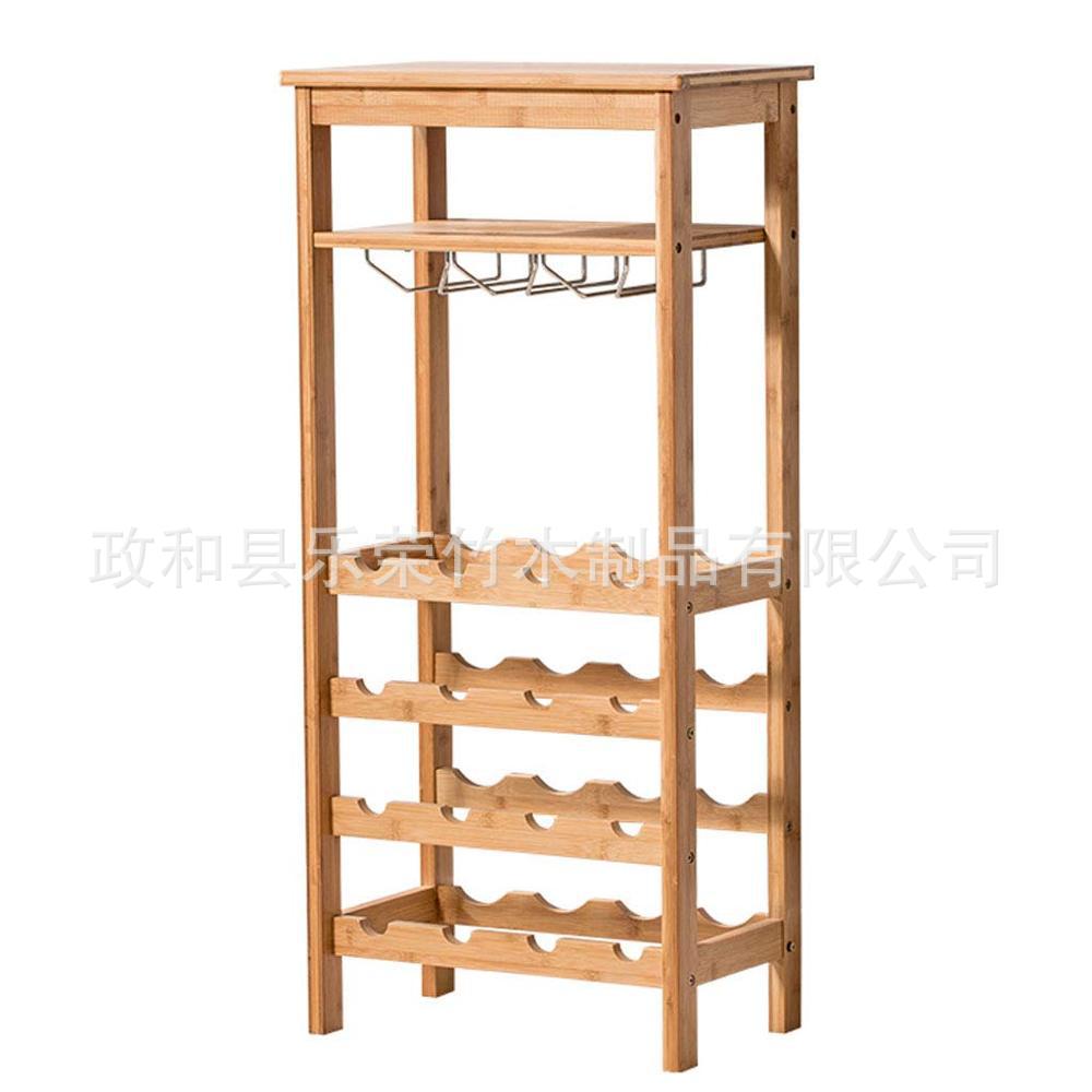 Red Wine Cabinet Display Rack Wall-Mounted Small Red Wine Bottle Rack Bamboo Wine Rack Red Wine Table Simple Wine Rack