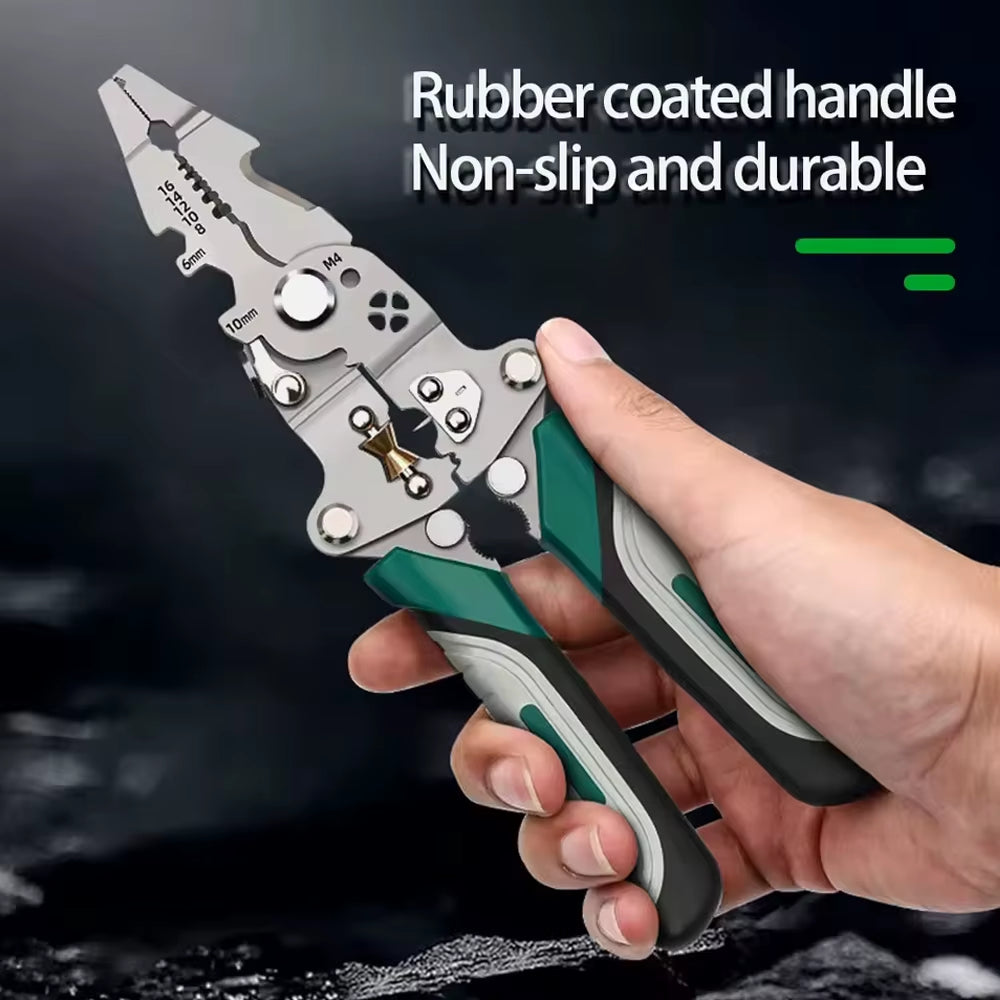 18 in 1 Foldable Wire Stripper with Pulley Design Multi-Function Electrician Tool for Wire Splitting Winding Crimping Cutting