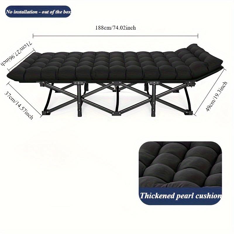 Easy to Fold Portable Recliner Black Comfortable Thick Cushion Suitable for Home Office,Notethis Pallet Is Shipped by Average Freight