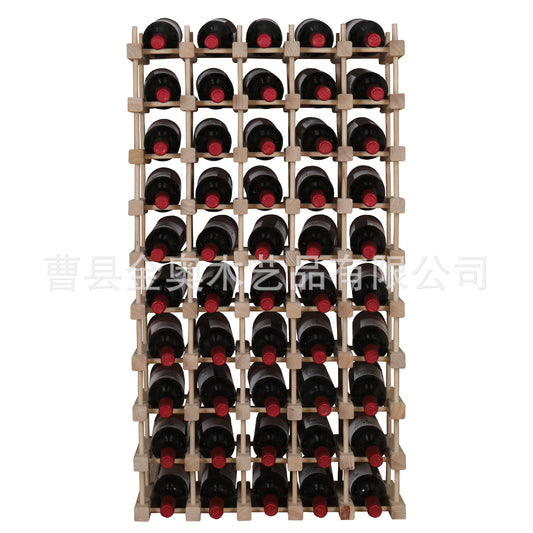 Simple Decorative Solid Wood Wine Rack DIY Wooden Wine Rack Assembly Display Rack Multi-bottle Storage Rack Display Rack