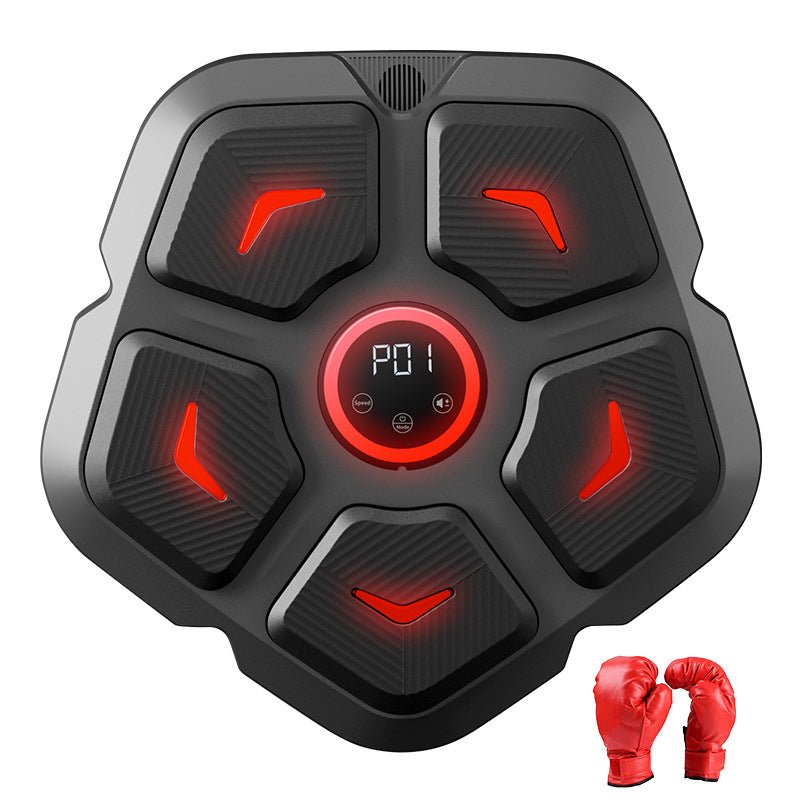 DEMPOWER Music Boxing Machine, Smart Music Boxing Machine with Boxing Gloves, Wall Mounted LED Light Punching Machine, Bluetooth Connected 9 Speed & Mode Adjustment, for Adults and Kids Home Workout