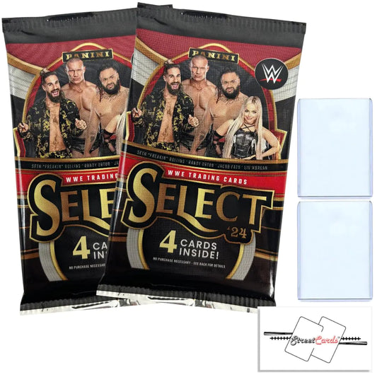 2024 Panini Select Wrestling WWE Blaster Packs/Box Trading Cards + Toploader(s) + StreetCards Magnet! (2 Packs + 2 Toploaders)