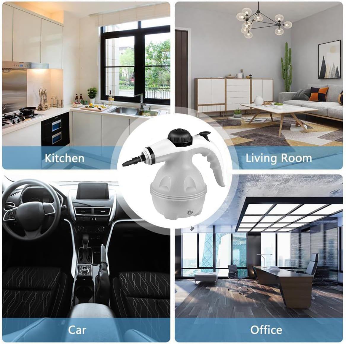 Grenade Steam Cleaner, Pressurized Handheld Cleaner for Household Use, Equipped with 12 Accessories, for Multiple Surfaces and a Powerful Home Steam Machine for Cleaning in Various Scenarios.