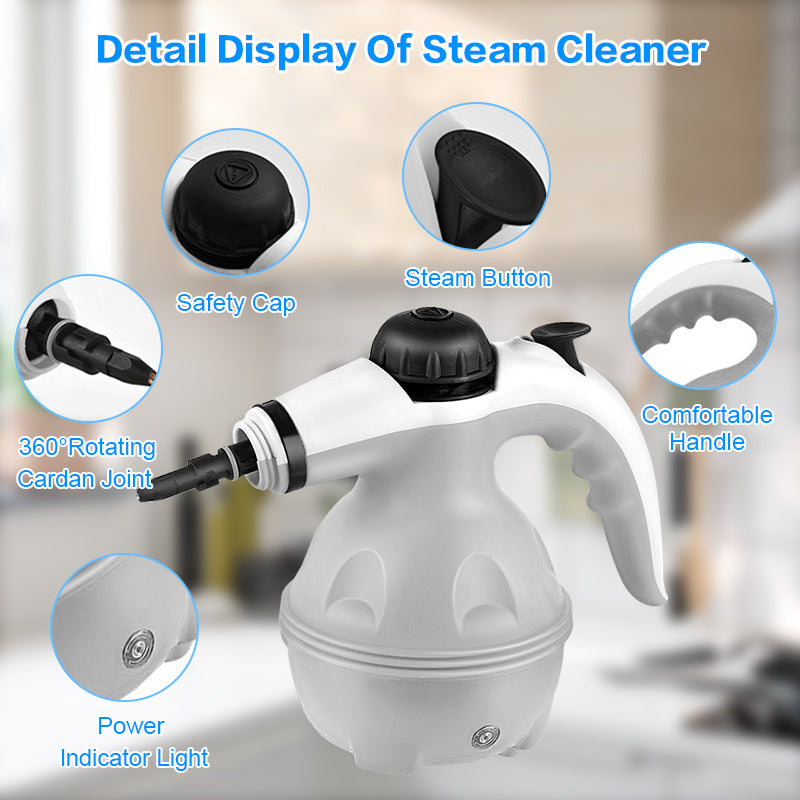 Grenade Steam Cleaner, Pressurized Handheld Cleaner for Household Use, Equipped with 12 Accessories, for Multiple Surfaces and a Powerful Home Steam Machine for Cleaning in Various Scenarios.