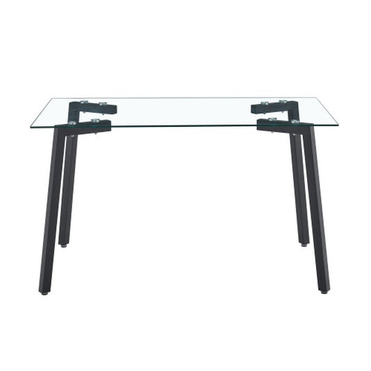 Glass Dining Table Transparent, 130 80 8MM