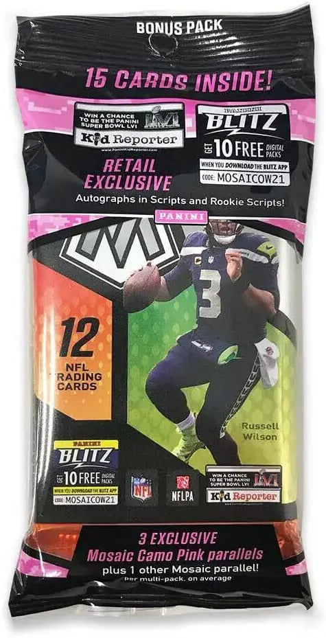 2021 Panini Mosaic Football Cello Fat Pack - 15 Trading Cards per Pack - Fantastic Rook Class